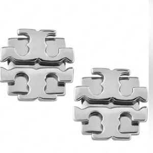 Tory Burch T Logo Stud Earrings Silver